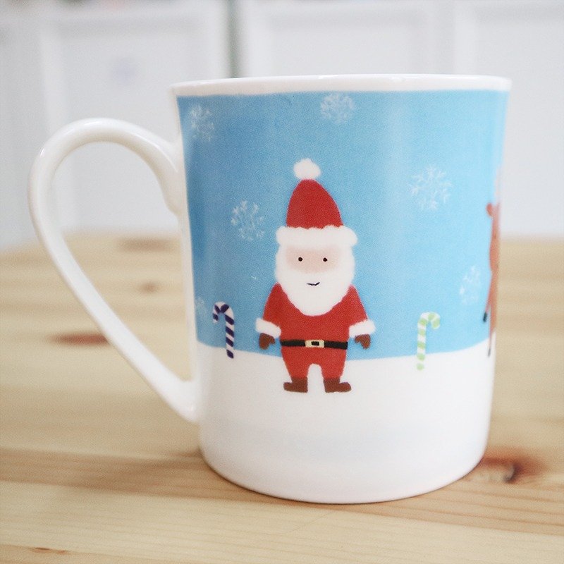 聖誕包裝 買二送一  骨瓷馬克杯-聖誕老公公 - 咖啡杯/馬克杯 - 瓷 藍色