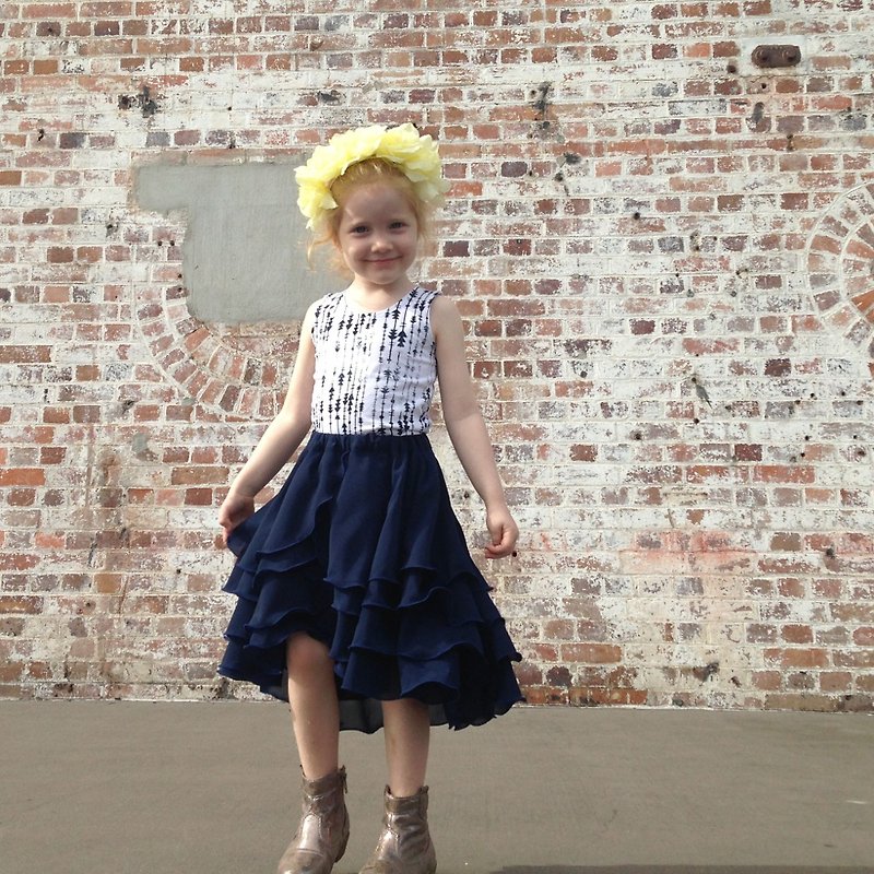 女の子のフラメンコ スカート ロイヤル ブルー シフォン 5 - 8 年 - スカート - その他の素材 ブルー