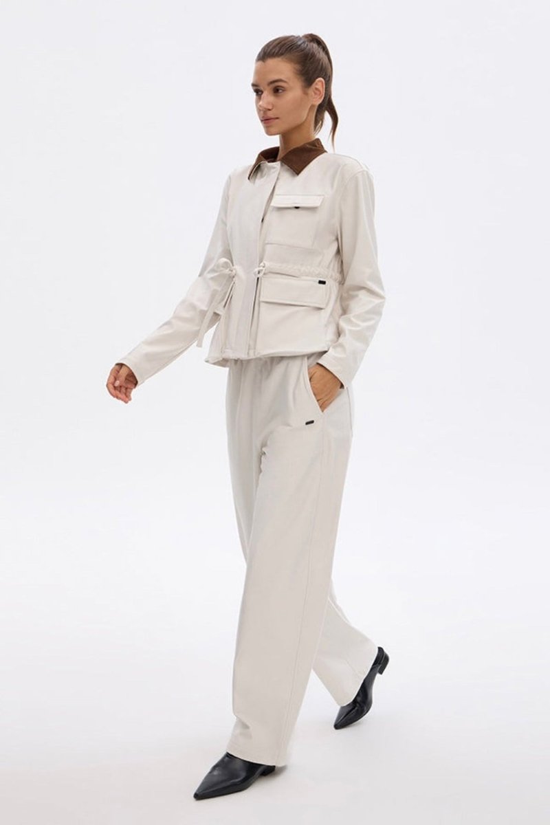 Ivory Glide Pants - Women's Sportswear Bottoms - Waterproof Material White