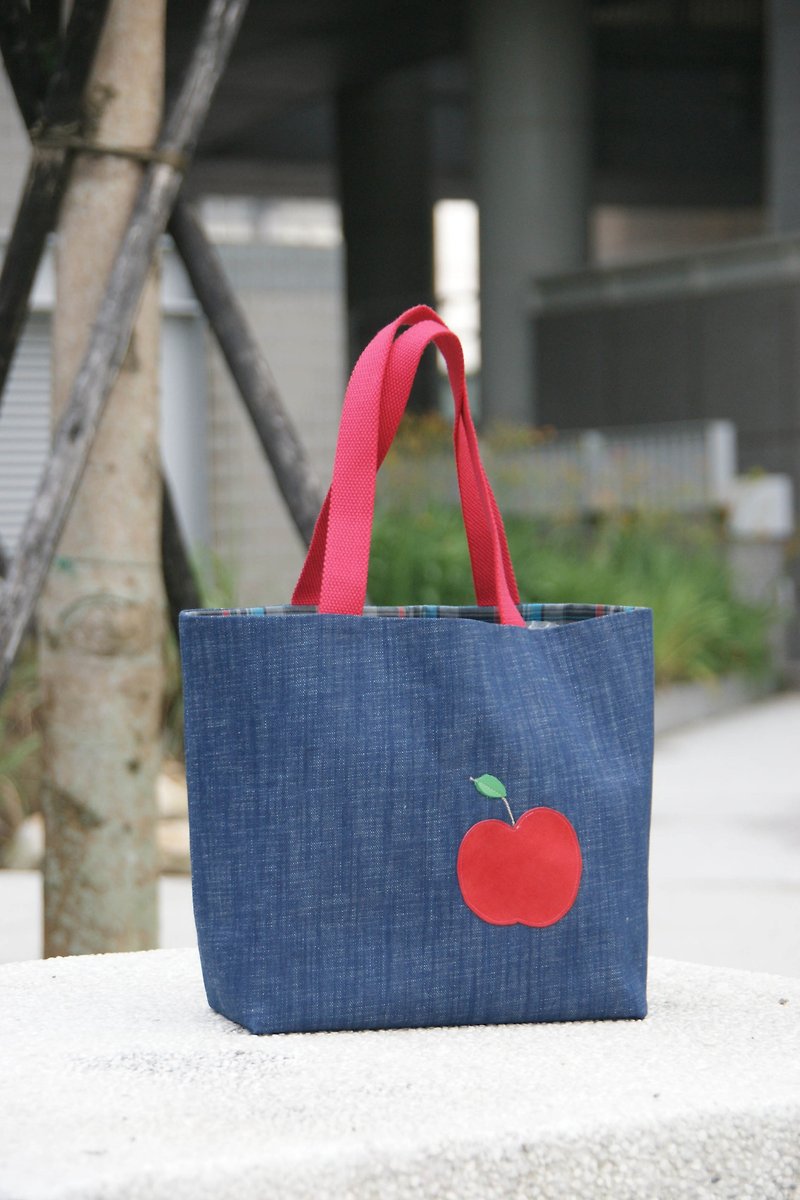 紅蘋果散步包 - 側背包/斜孭袋 - 棉．麻 