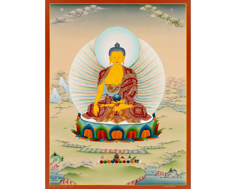 Shakyamuni Buddha Thangka Exquisite Tibetan Painting for Tranquil Home Decor - Wall Décor - Other Materials Multicolor