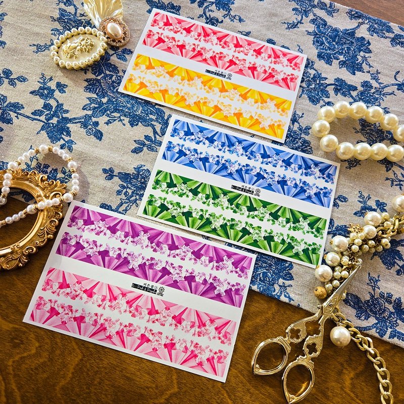 Lace frill border decor stickers (3colors) - 貼紙 - 紙 