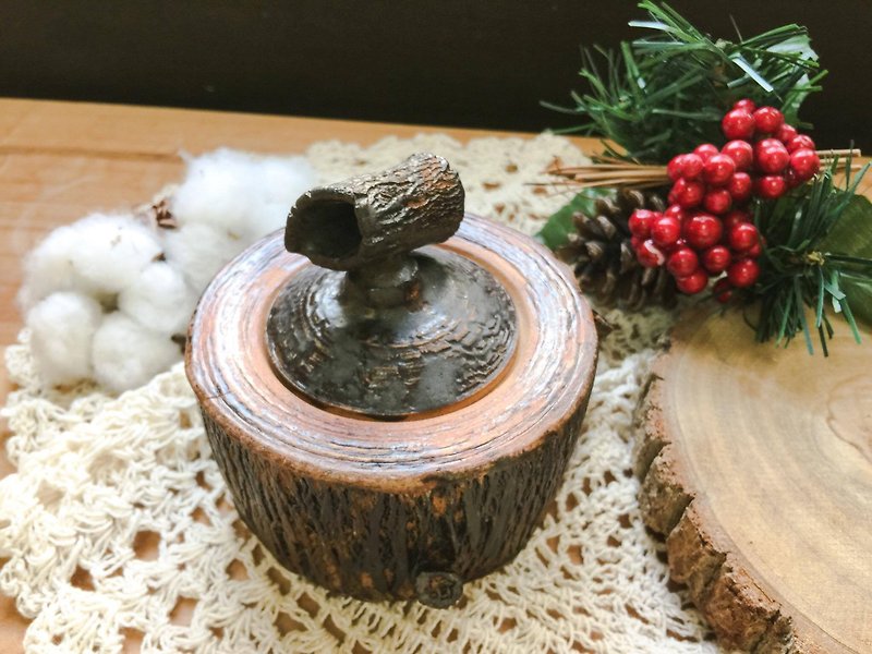 ＋Wood grain style ＋Exquisite small pot - Teapots & Teacups - Pottery 