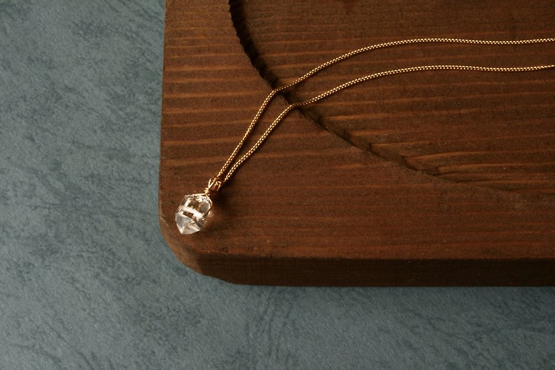 赫基蒙項鍊 鎖骨鍊 天然雙尖水晶 客製輕珠寶 乾淨透明 ~閃閃發光 - 項鍊 - 寶石 透明