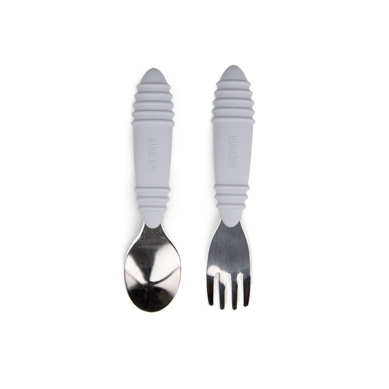 Bumkins baby Stainless Steel soup fork (gray) - จานเด็ก - วัสดุอื่นๆ 