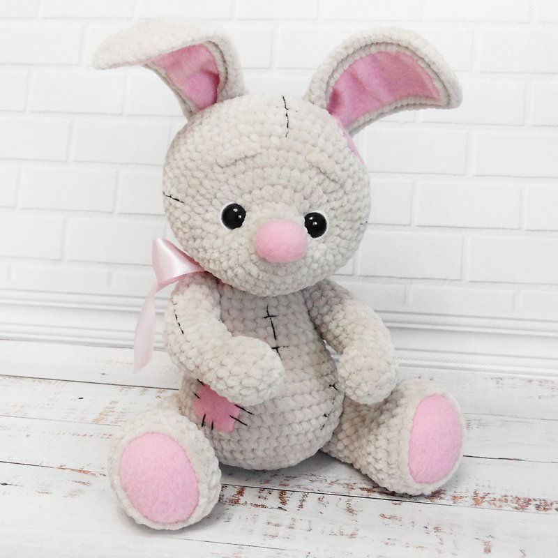 Crochet pattern Plush bunny Teddy, PDF Digital Download, DIY amigurumi tutorial - คอร์สงานฝีมือ/หนังสือคู่มือ - วัสดุอื่นๆ 