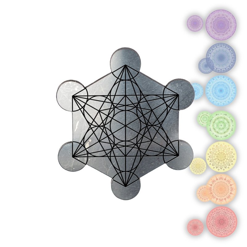 Shungite梅塔特隆方塊貼紙 - 其他 - 石頭 黑色