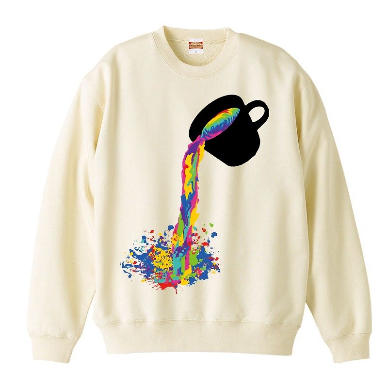 [Sweatshirt] Colorful juice - เสื้อยืดผู้ชาย - ผ้าฝ้าย/ผ้าลินิน ขาว