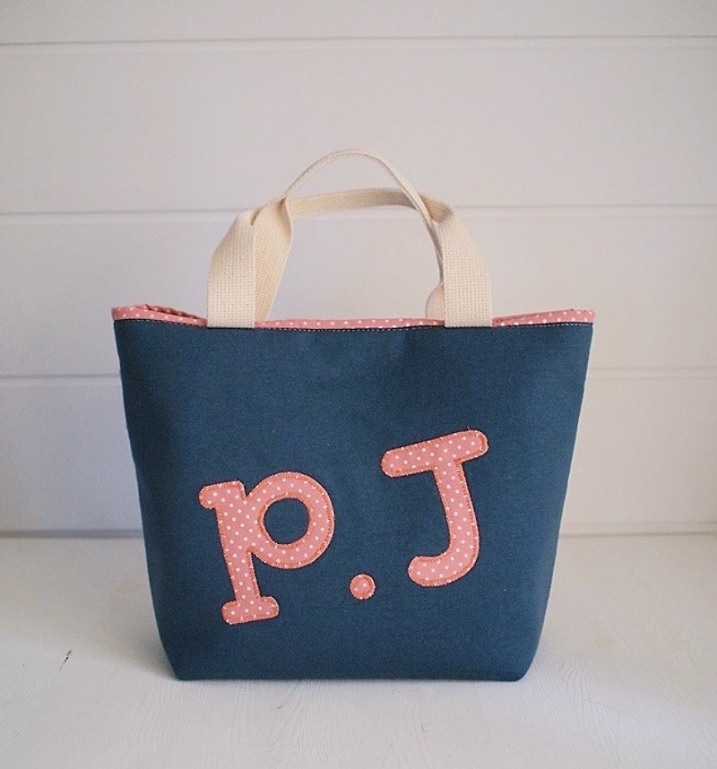 Hairmo exclusive letters go bag magnetic buckle models - gray blue (2 words) - Handbags & Totes - Cotton & Hemp Blue