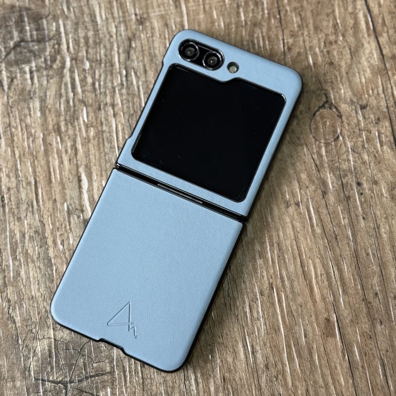 ARMOR Samsung Galaxy Z Flip5 全真皮電話保護殼_霧峰藍 - 手機殼/手機套 - 真皮 