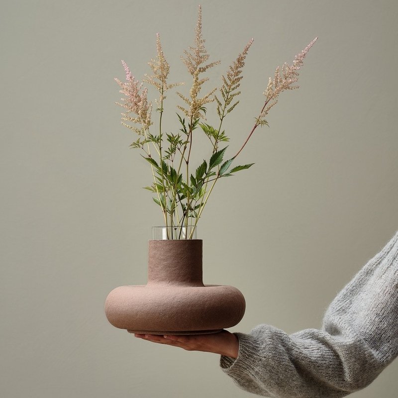 caminoHOME選品 Flora 再生圓弧自然花瓶 侘寂風花器 花藝 - 花瓶/花器 - 紙 多色