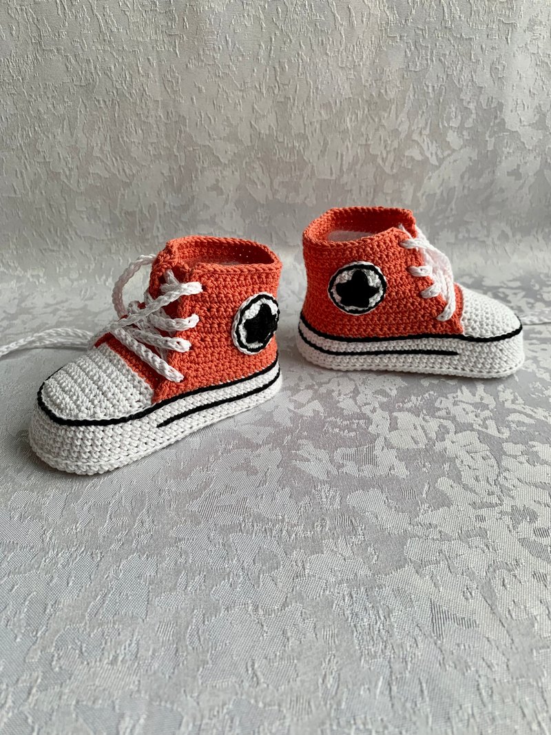 Cute Converse Baby Booties Baby Newborn Shoes Gift Baby Reveal Party Family Look - 嬰兒鞋/學步鞋 - 棉．麻 粉紅色