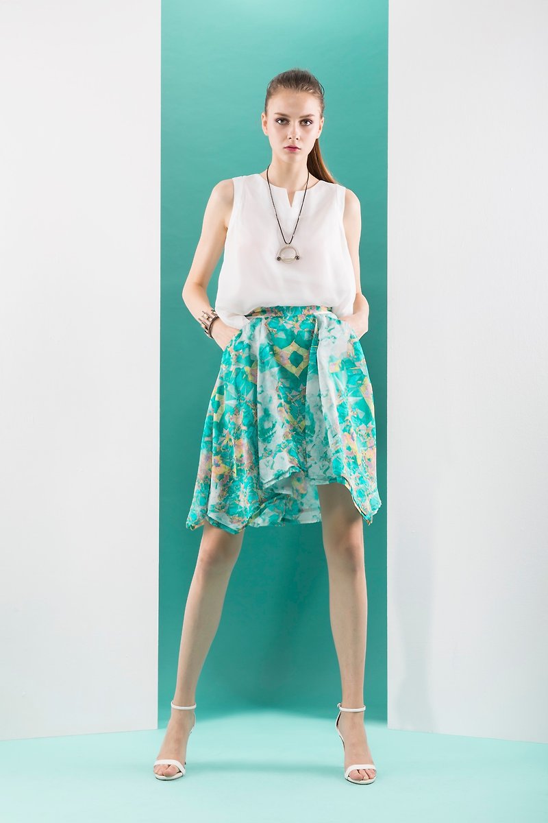 Athena green double skirt - Skirts - Polyester Green
