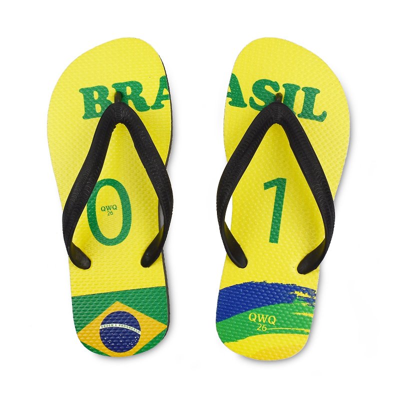 QWQ creative design flip-flops - Brazil - men's [limited] - รองเท้าแตะ - ยาง 