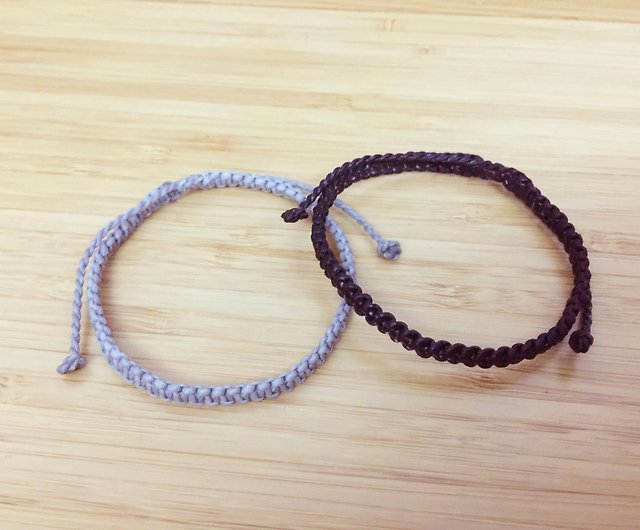 Wax thread bracelet single thread button style plain simple Wax rope thin  thread - Shop hy-zone Bracelets - Pinkoi