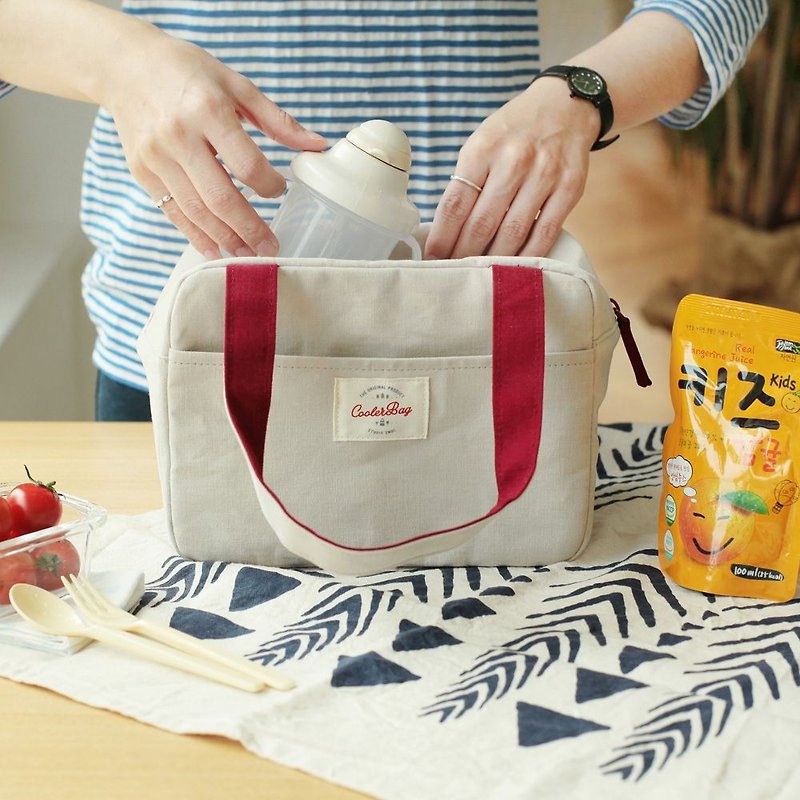 2NUL- Picnic Time Cool Storage Bag V2-Linen Grey, TNL84567 - กระเป๋าถือ - ผ้าฝ้าย/ผ้าลินิน สีกากี