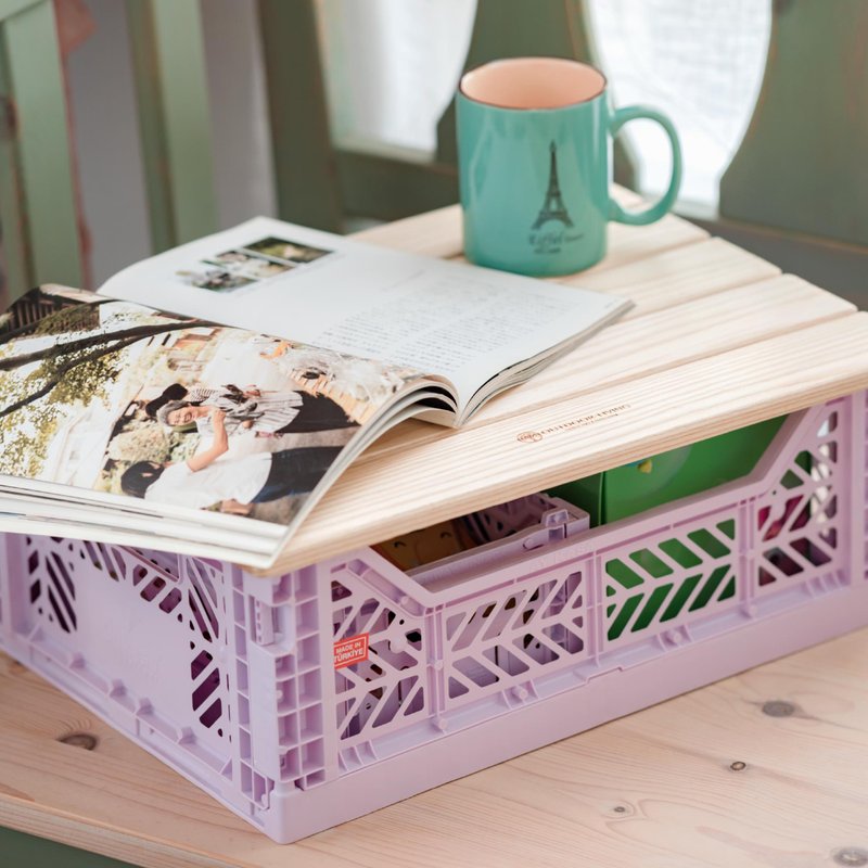 土耳其Aykasa折疊收納籃(M)-薰衣草紫 - 居家收納/收納盒/儲物盒 - 塑膠 紫色