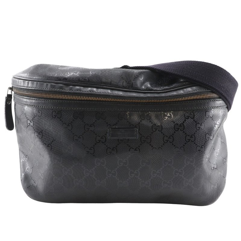 【日本直送】グッチ GUCCI ベルトバッグ ミディアム ウエストバッグ GGインプリメ ボディバッグ 211110 PVC 黒 メンズ【中古】 - 側背包/斜背包 - 塑膠 黑色