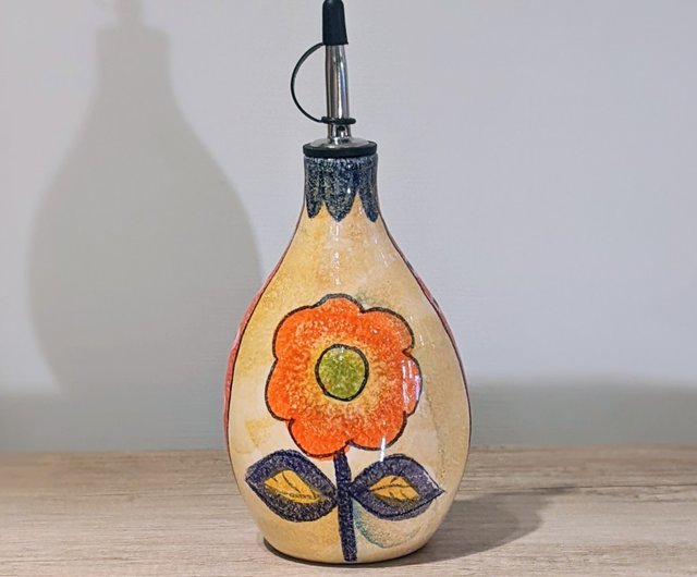 イタリアの手作り陶器 - RA Roman Love Vinegar Jar (高さ23CM) - ショップ Solo Vintage 調味料入れ -  Pinkoi