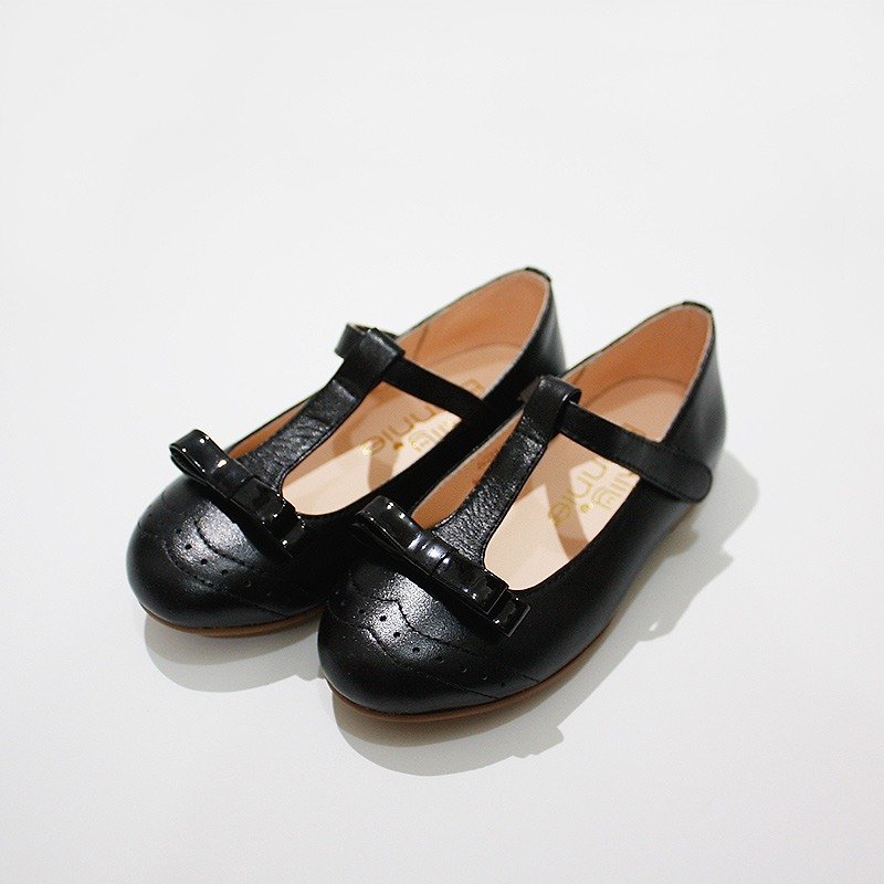 (Zero code special offer) graduation ceremony essential Mary Jane Bow Doll Shoes - Boutique Black 27 - รองเท้าเด็ก - หนังแท้ สีดำ