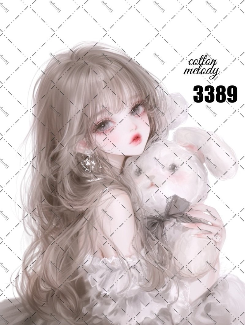 original sticker no.3389 人物ステッカー オリジナルステッカー オリジナル人物ステッカー 装飾ステッカー cotton melody - 貼紙 - 紙 