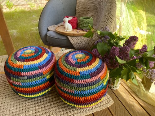 Stylish outdoor ottoman pouf Handmade stuffed patio pouf - Shop  Rufiki-Masters Chairs & Sofas - Pinkoi