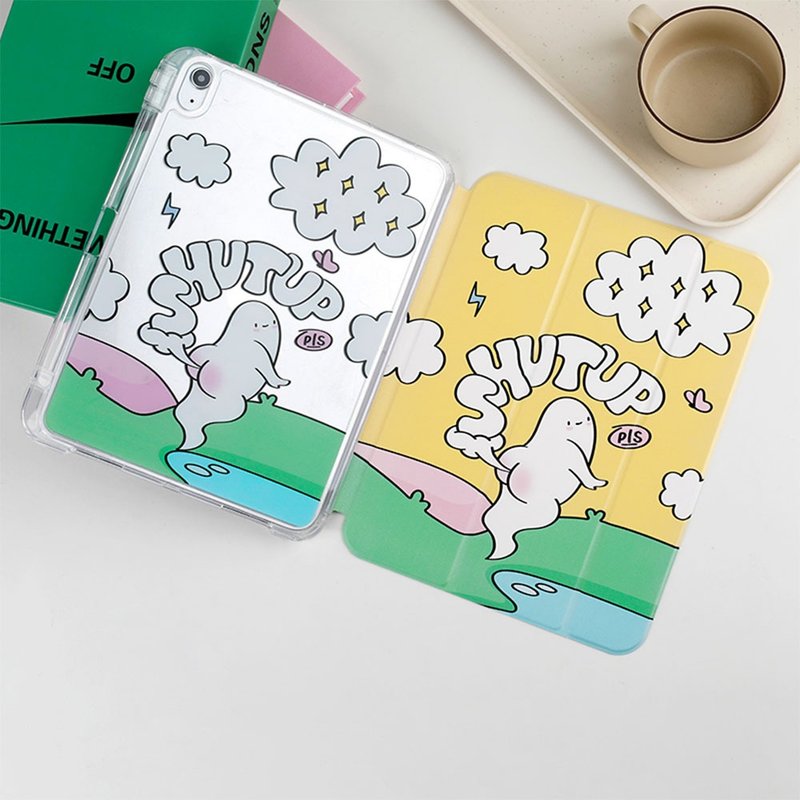 請你閉嘴謝謝 小幽靈  iPad 保護殼 - 平板/電腦保護殼/保護貼 - 其他材質 