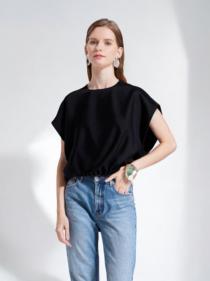 2024 spring and summer new product-three-dimensional balloon silhouette top (23W1TP02) - Women's Tops - Cotton & Hemp 