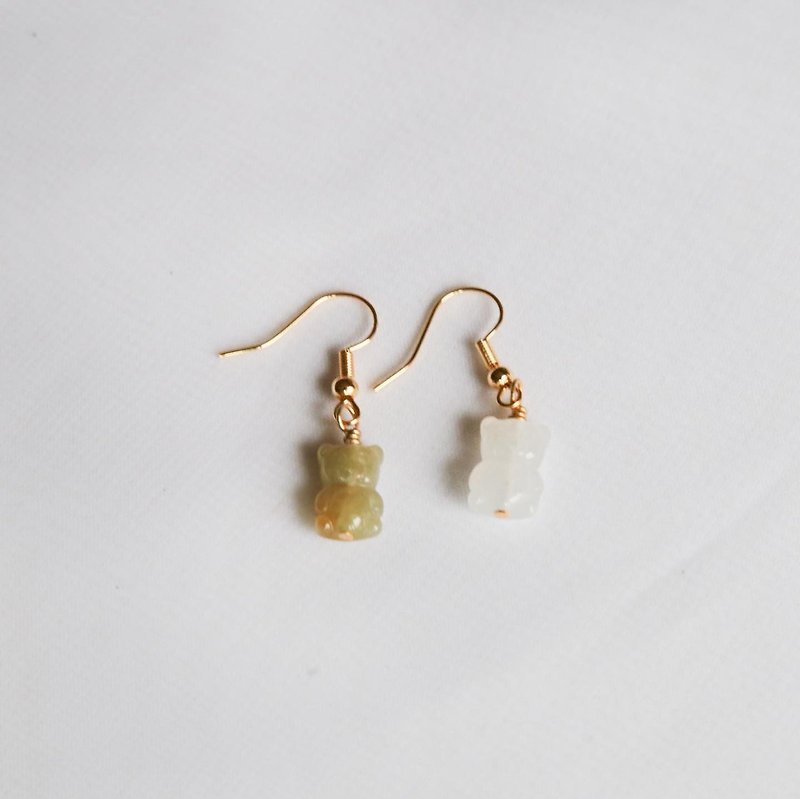 Natural Emerald Gummy Bear Earrings - Earrings & Clip-ons - Jade 