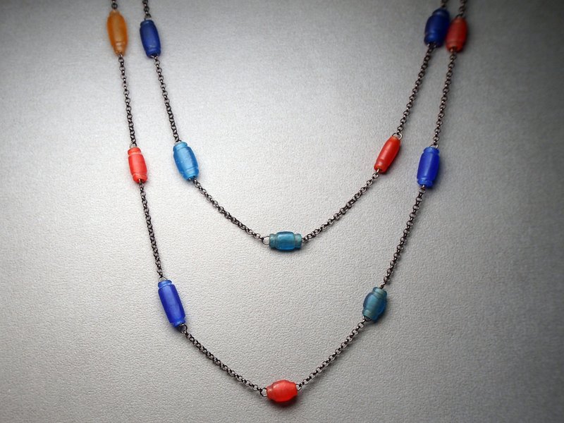 #GN061 Murano Glass Beads Necklace - สร้อยคอ - แก้ว หลากหลายสี