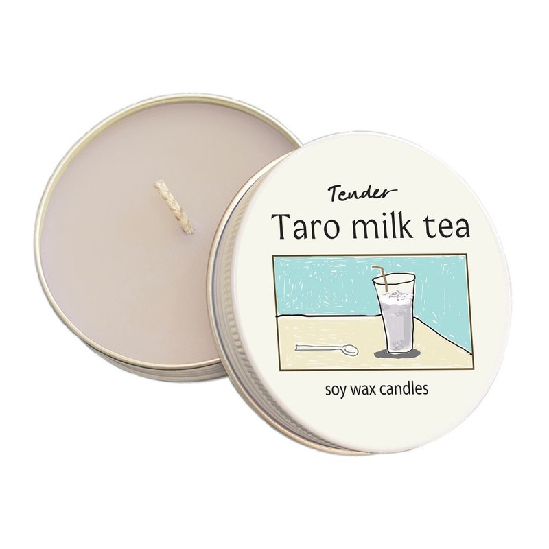 Summerstuff.marine - SOY WAX CANDLES กลิ่น TARO MILK TEA (60 g) - 香氛蠟燭/燭台 - 蠟 白色