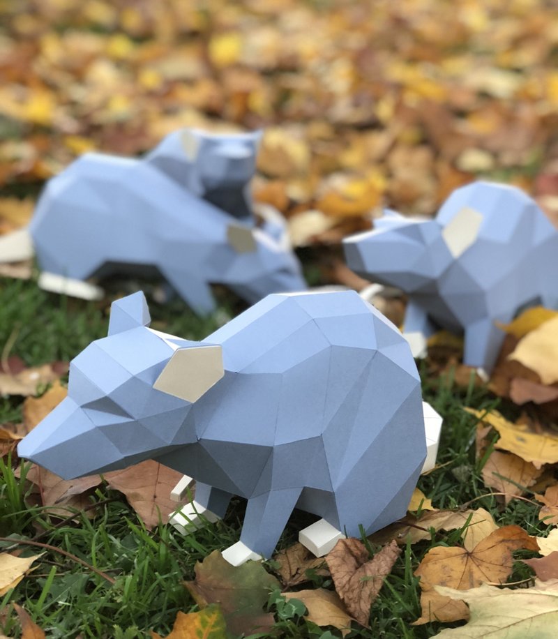 4 Rats Papercraft, Halloween, Pdf, Gurko, Pepakura, Template, 3D Origami - 手工藝教學/工具書 - 其他材質 