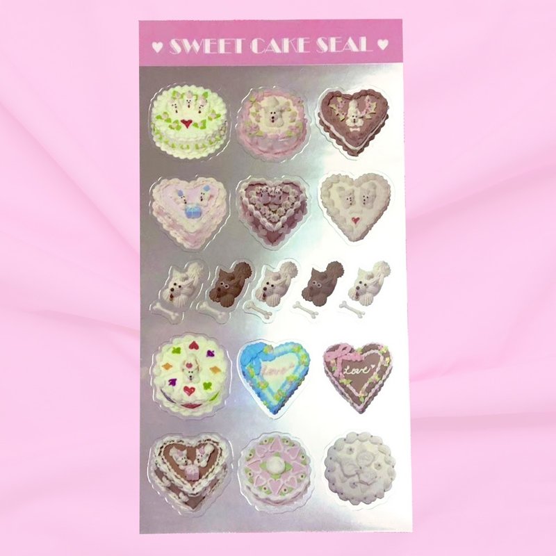 cake silver sticker - สติกเกอร์ - กระดาษ หลากหลายสี