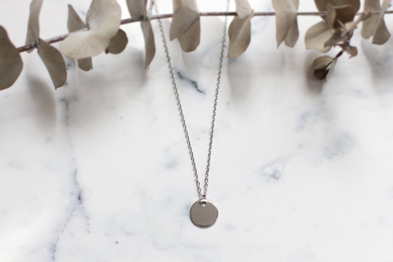 Stainless Steel Disc Mix and Match Basic Necklace - Necklaces - Other Metals Silver