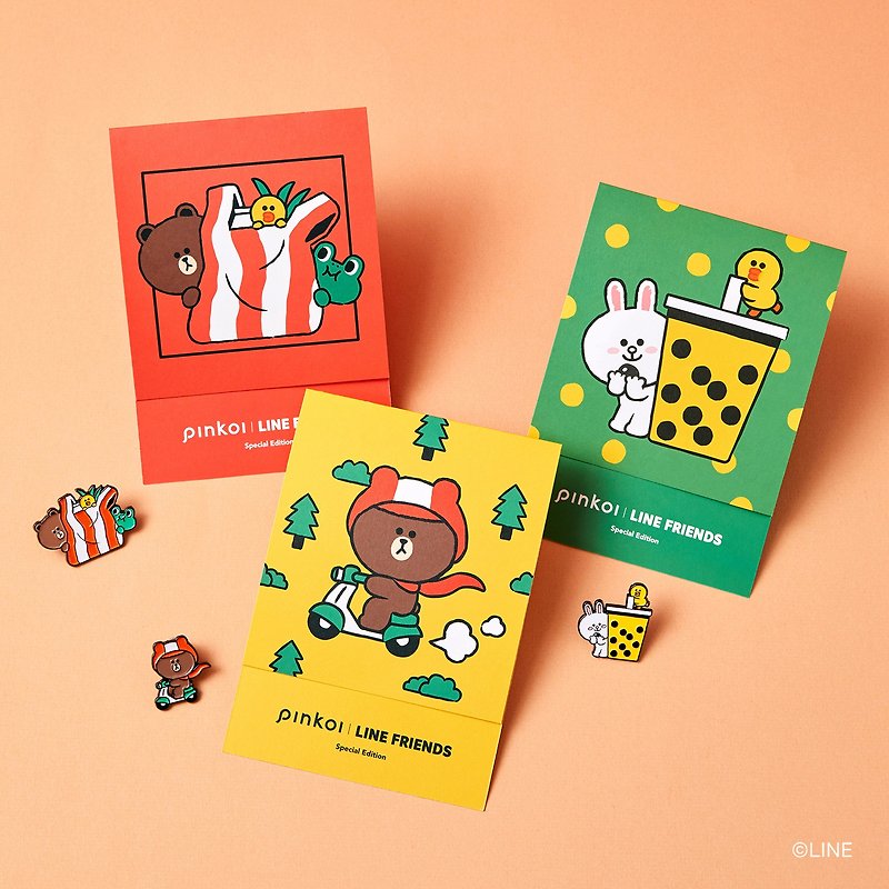 Limited to 99 yuan for additional purchase・LINE FRIENDS Taiwanese badge for additional purchase - เข็มกลัด/พิน - โลหะ สีแดง