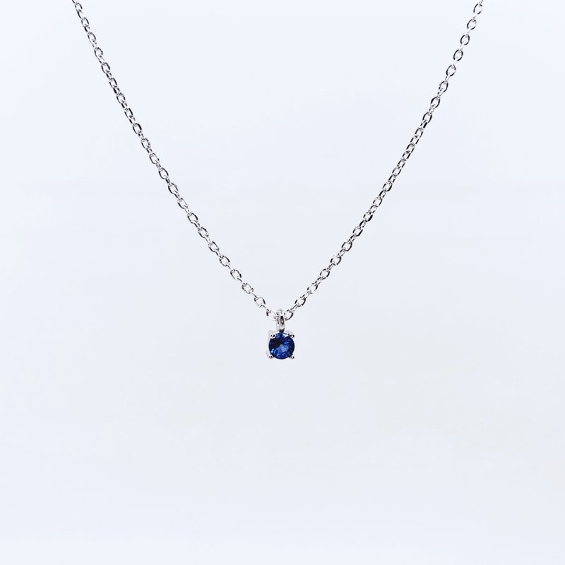 Sapphire Solitaire Necklace Bracelet | Birthstone_September Birthstone | Sterling Silver. Birthday. Gift - Necklaces - Sterling Silver 