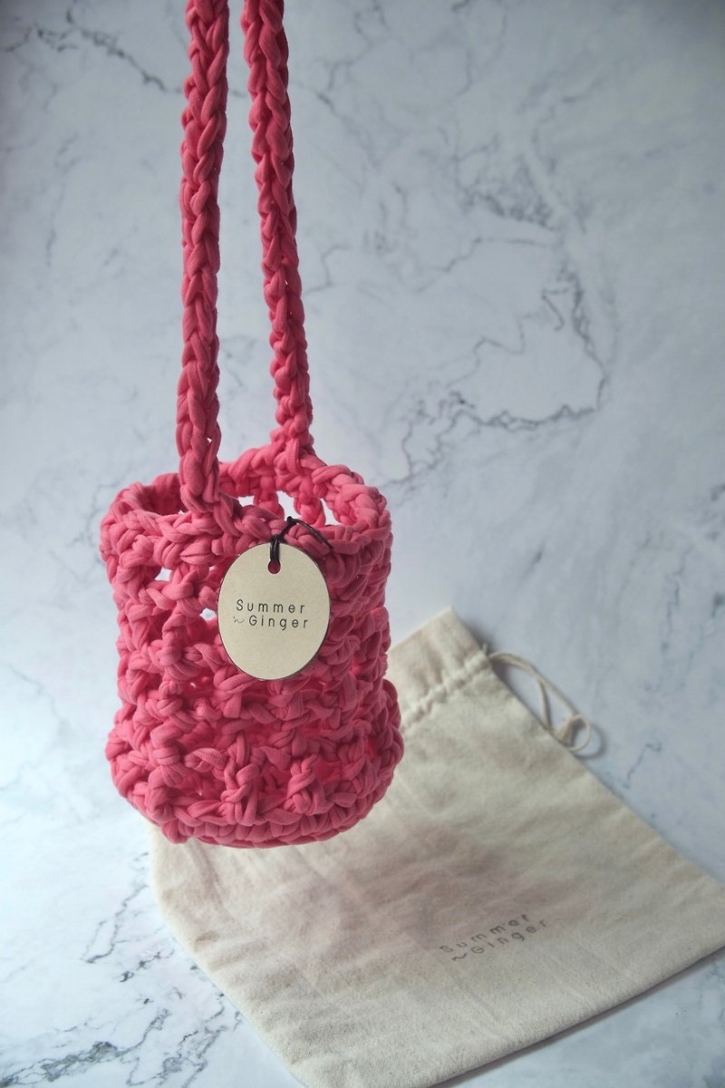 Cotton & Hemp Handbags & Totes Pink - Bucket Bag : Punch Pink