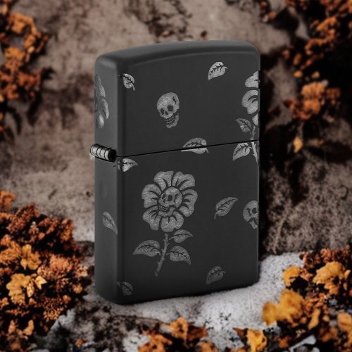 happy❁︎favori  ZIPPO Official Flagship Store] Skull Flower Windproof