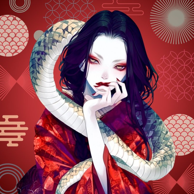 再販 NaChiオリジナルステッカー【蛇女】 - 貼紙 - 紙 紅色