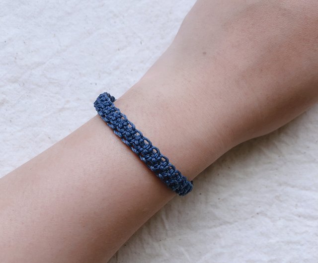 Solid Color Flat Braided Wax Cord Bracelet-friendship Bracelet