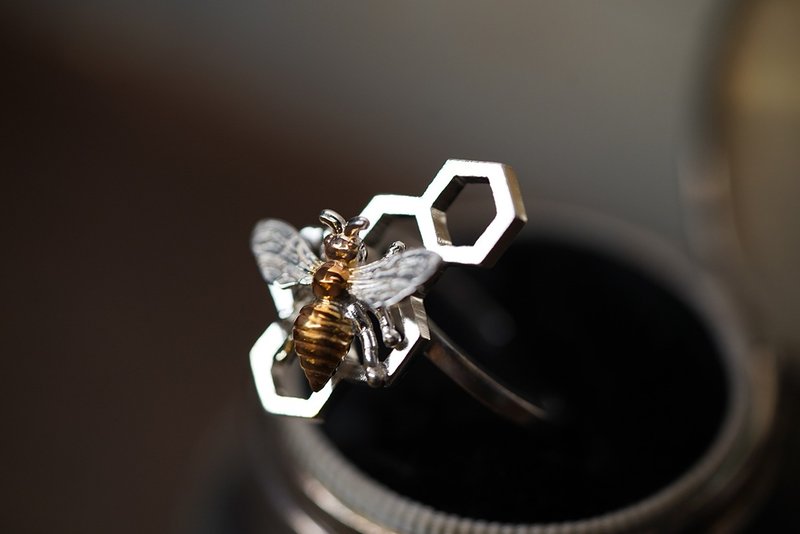 925銀忙碌小蜜蜂戒指 - 戒指 - 純銀 