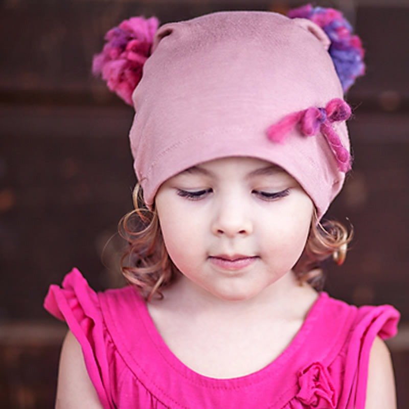 義大利Mondo Rotondo毛線球球棉帽(粉色) - 口水肩/圍兜 - 其他材質 粉紅色