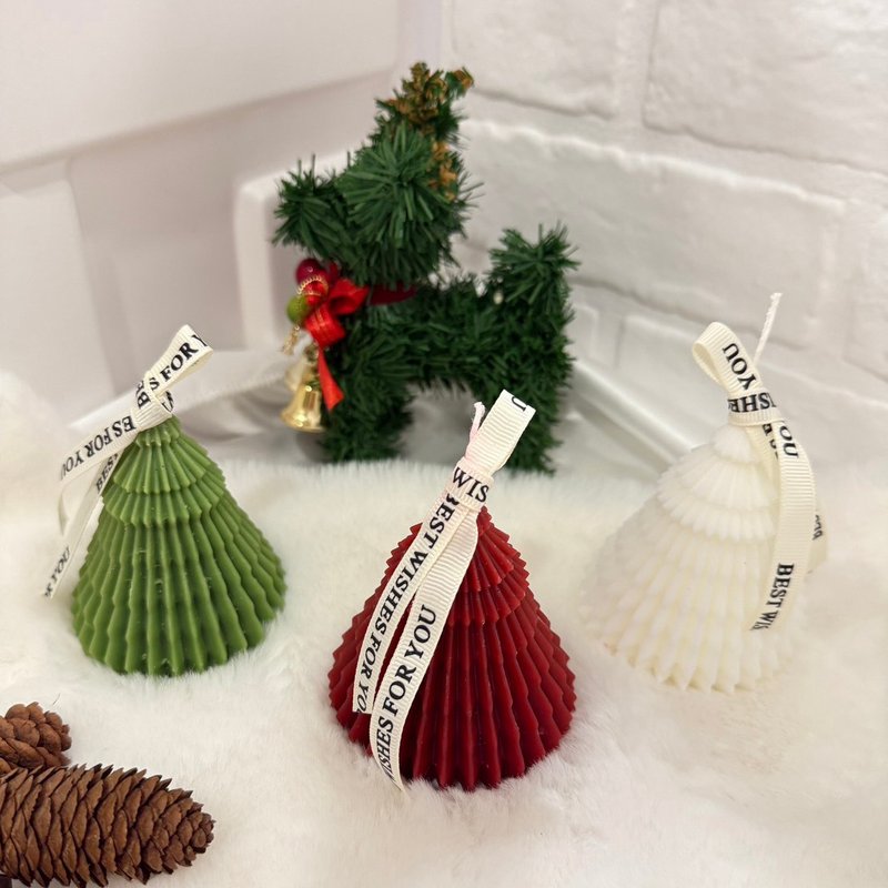 聖誕節摺紙款聖誕樹香氛蠟燭 - 蠟燭/燭台 - 蠟 