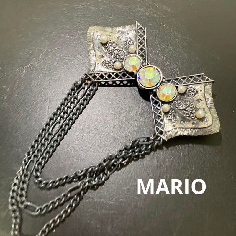 古董 Mario蝴蝶結胸針 - 胸針 - 銀 銀色