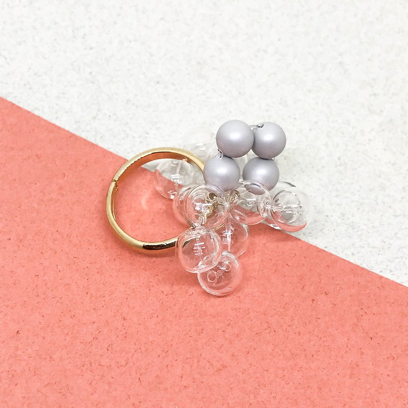 Hanabi Swarovski Crystal Glass Bubbles Ring - Limited - General Rings - Glass Transparent