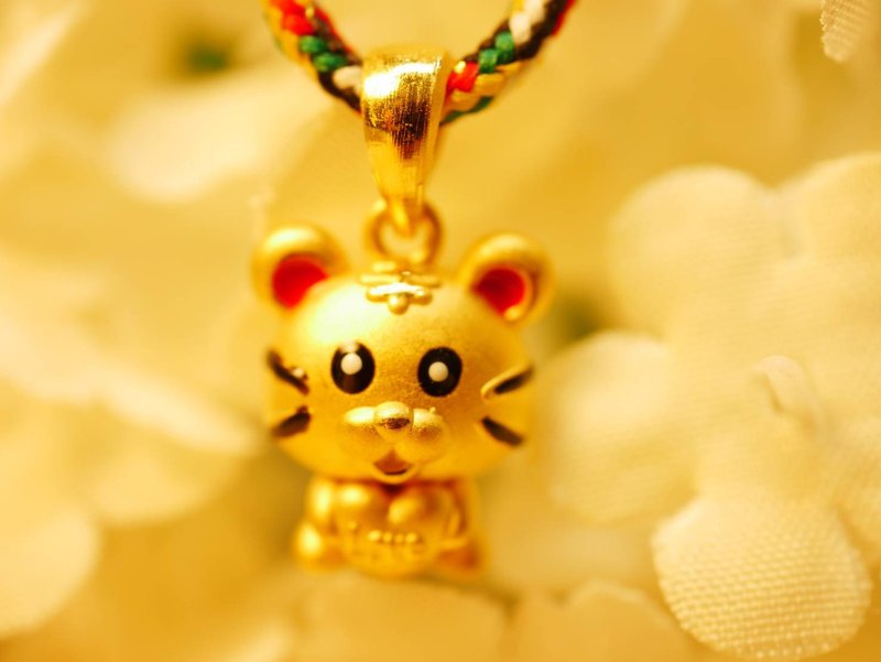 黃金墜子-生肖虎金飾彌月禮-黃金9999 - 彌月禮盒 - 24k 金 金色