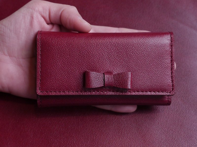 Red Leather Wallets - Keychains - Genuine Leather Red