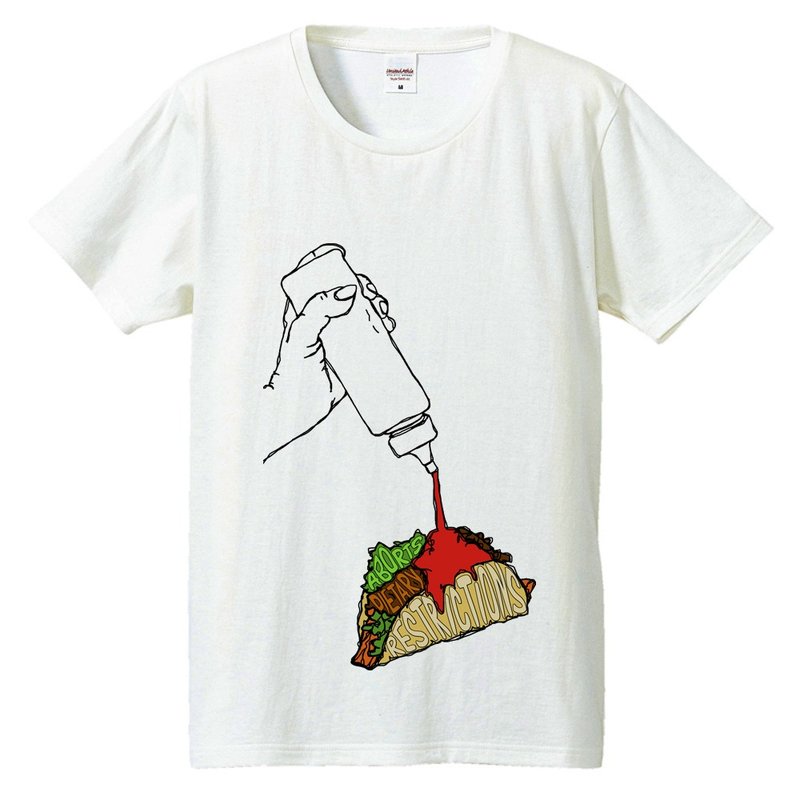 Tシャツ /  It aborts dietary restrictions - 男 T 恤 - 棉．麻 白色