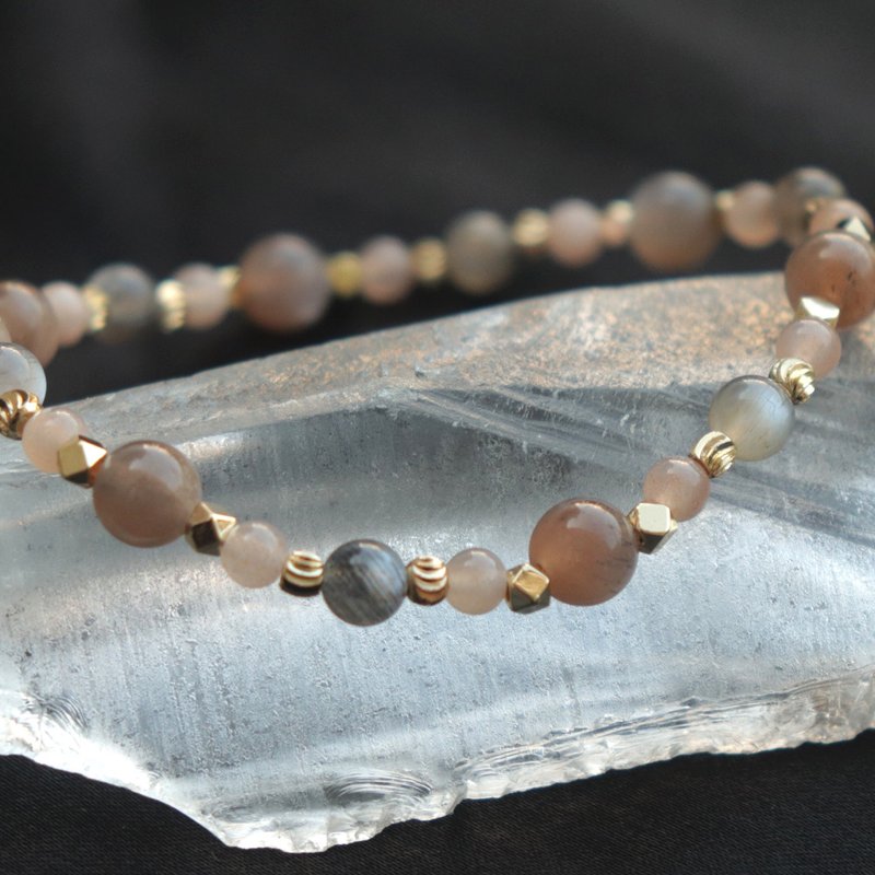 サンストーン-ブラックサンストーン-金運-人間関係のトラブル回避-クリスタルブレスレット - ブレスレット - クリスタル 多色