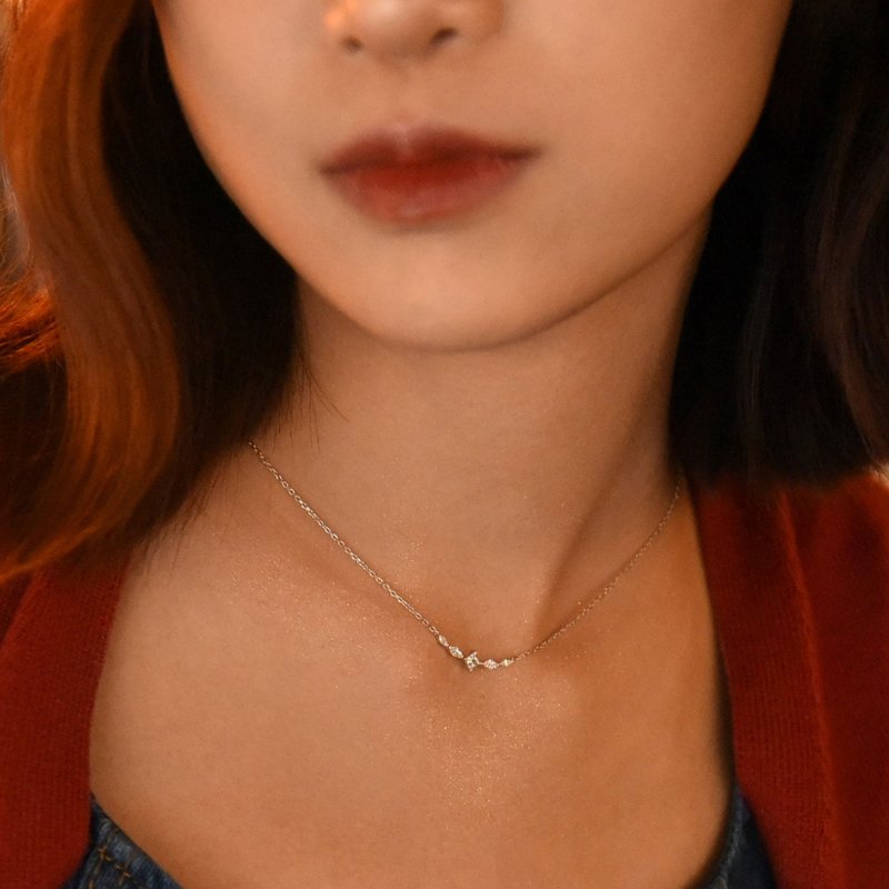 Elegant lustrous sterling silver necklace. Featured Zircon Stone Chain Recommendation | The Dressing Room - สร้อยคอ - เงินแท้ 